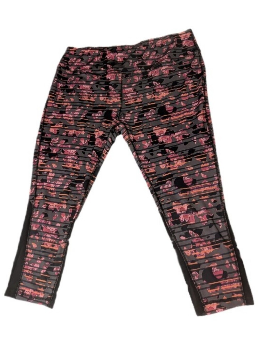 MIA Sport Pink & Black Patterned Active Capri Leggings XL